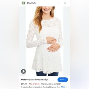 Jessica simpson lace maternity top, long sleeves